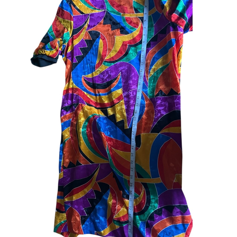 Vintage Toni Petite 8P Geometric Abstract Sheath Dress 80s 90s Retro - Picture 7 of 8